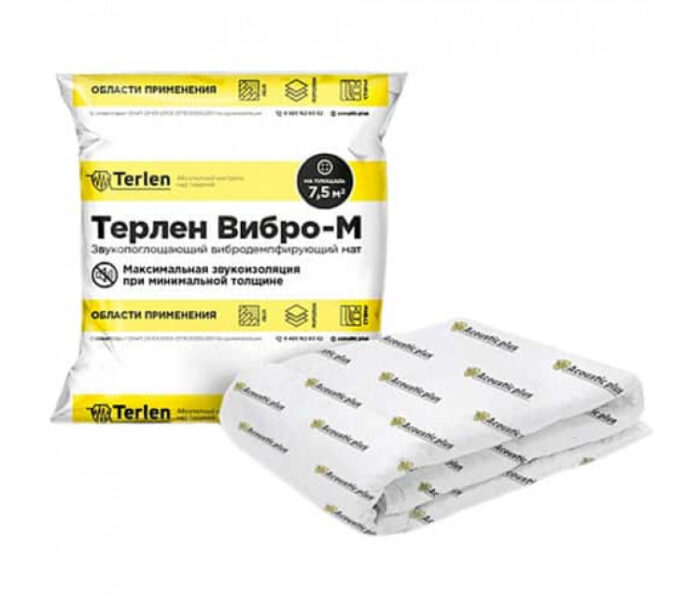 Терлен Вибро-М 14 мат звукоизоляционный 5000x1500x14мм 7,5м² — изображение 1