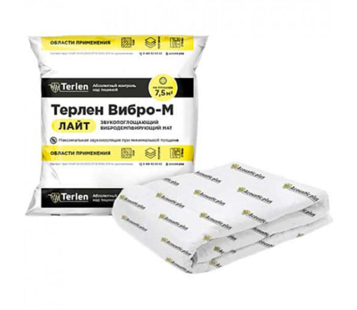 Терлен Вибро-М Лайт мат звукоизоляционный 5000x1500x10мм 7,5м² — изображение 1